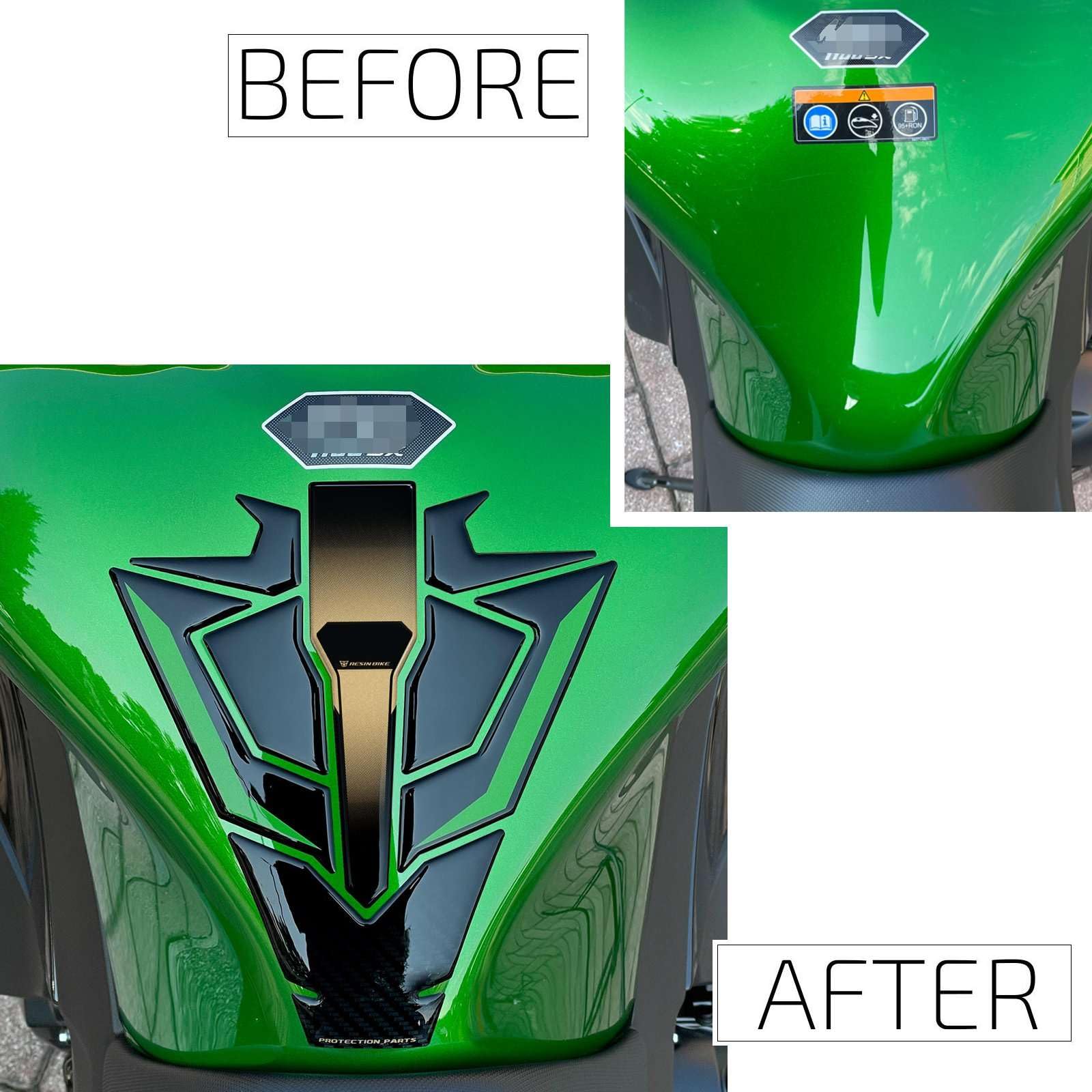 Resin Bike Aufkleber Motorrad Kompatibel Mit Kawasaki Ninja 1100 SX SE 2025. Schutz Grip Motorrad Tank-Schutzfolie vor Stößen und Kratzern. Aufklebersatz 3D-Harzklebstoff - Stickers Made in Italy