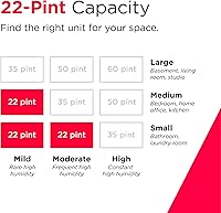 Vista 6 de Frigidaire 22-Pint Portable Dehumidifier with Energy Star Certification for Small/Medium Rooms, Bedrooms & Bathrooms, Custom Humidity Control, Auto