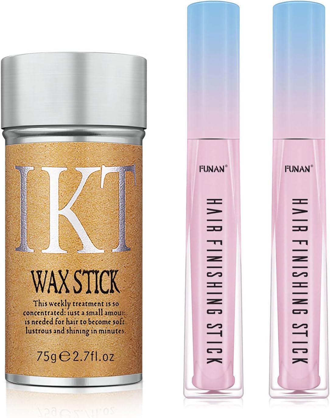 Hair Wax Stick Set (3 Pcs) - Edge Control, Styling Stick for Baby Hair and Wigs, Frizz-Fixing for Slick Finish