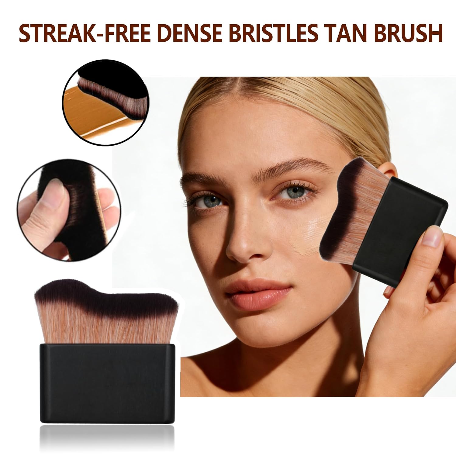 3 in 1 Self Tanning Mitt Self Tanner Brush Back Tanning Applicator Self Tanner Mitt Kit,Tanning Mit Applicator Self Tan Mitt Kit,Tanning Gloves For Self Tan Mitts Kabuki Tanning Brush for Face,Body