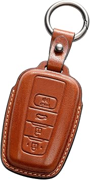Compatible with Toyota Key fob Cover Leather Toyota Keychain Holder case Protector Avalon Camry TRD Corolla Highlander Prius Prime RAV4 Prime CHR Accessories