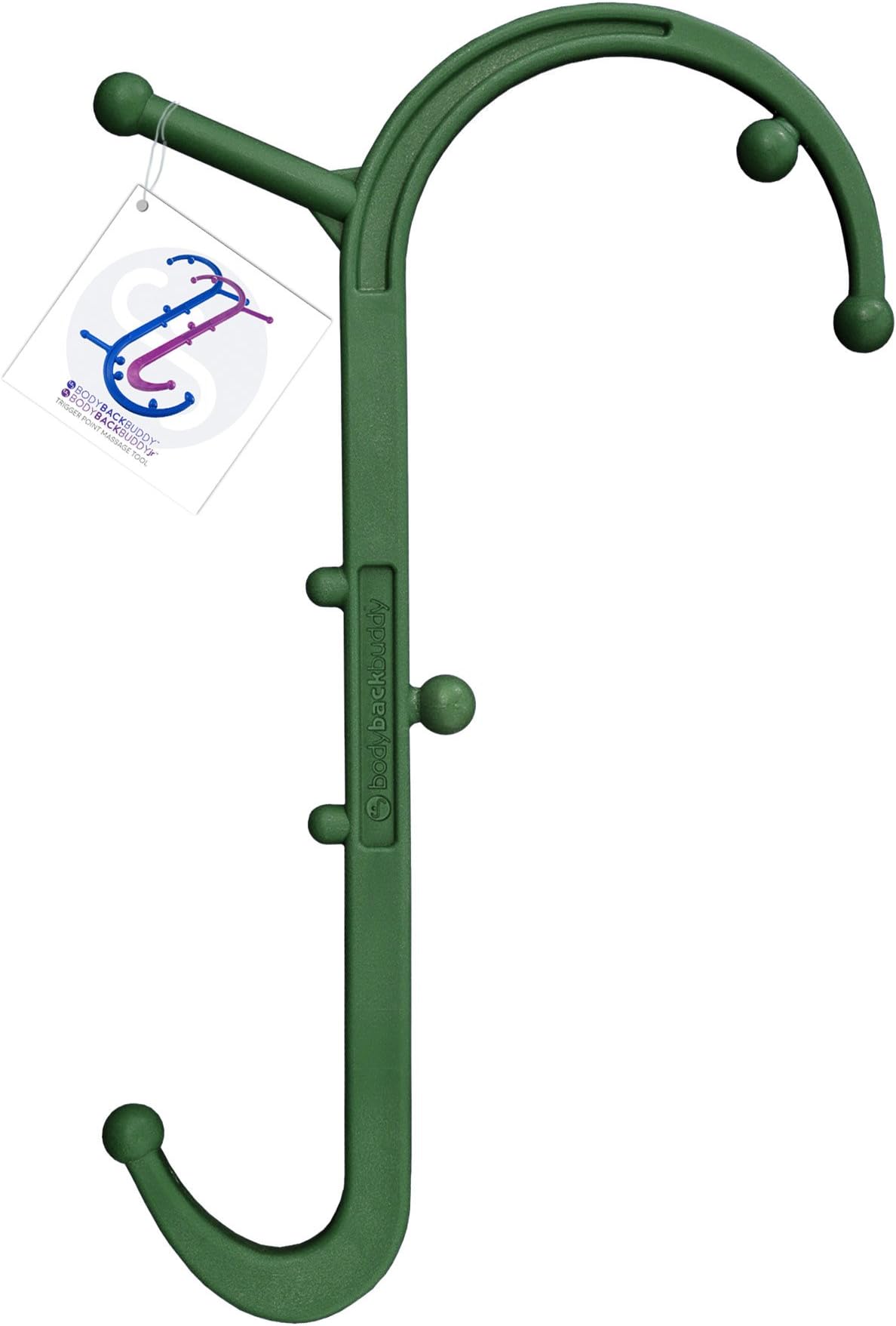 Body Back Buddy Jr. Portable Self Massage Stick with Usage Poster - Back, Neck & Shoulder Trigger Point Therapy Travel Massager by Body Back Company (Junior Green)
