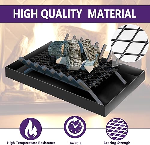 Miniatura 3 de Mxclimate Retenedor de brasas para rejilla de chimenea, evita que las brasas quemadas se caigan, accesorios de lugar de fuego para interiores y