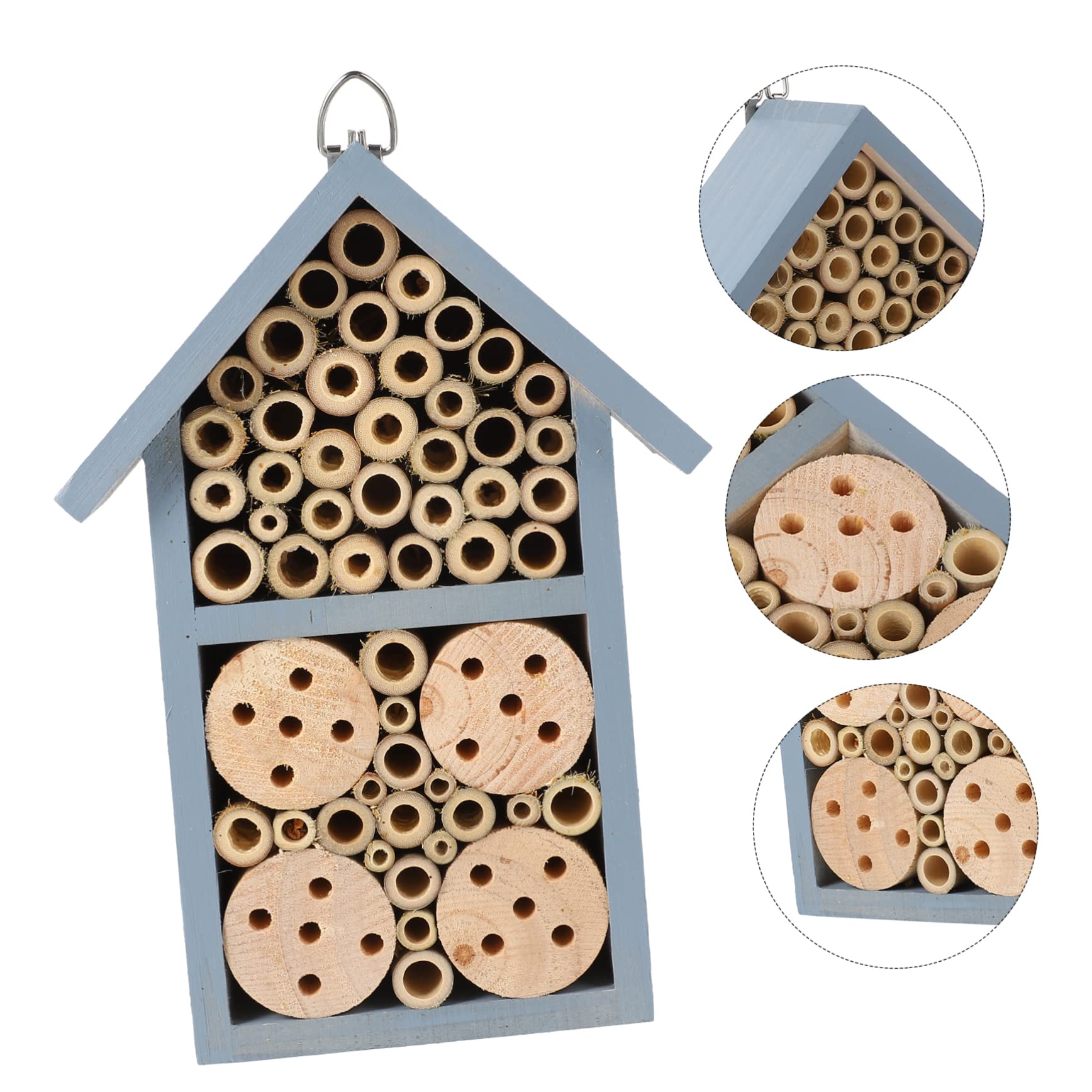 Bienenhaus Insektenhotel Für Garten Outdoor Mit Haken Zum Aufhängen Dekoratives Nisthaus Überwinterungsplatz