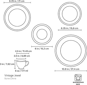 Lenox Vintage Jewel 5 Piece Boxed Set White Dinnerware