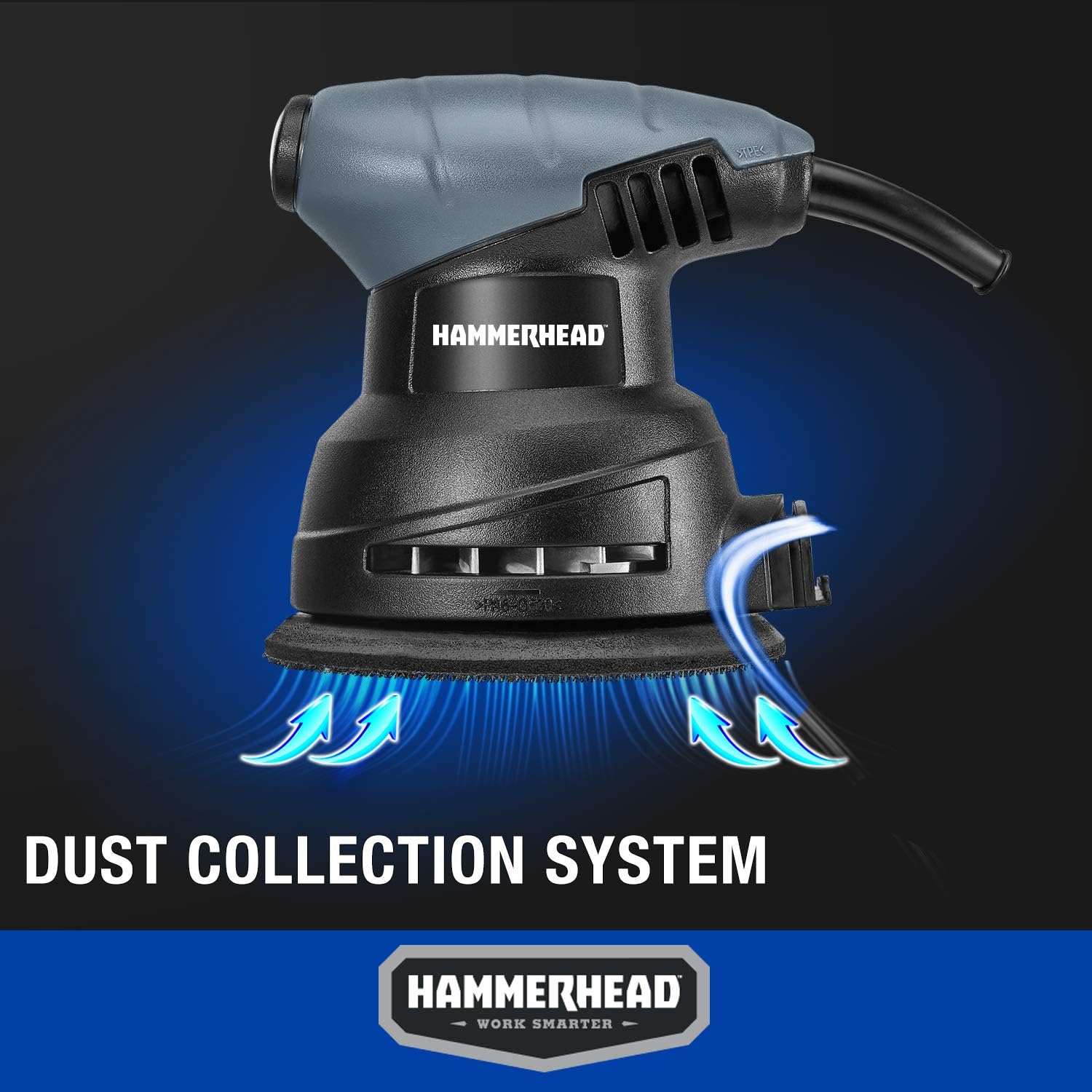 Hammerhead 2.0-Amp 5-Inch Random Orbit Sander with 12pcs Sanding Paper – HAOS020 - - 