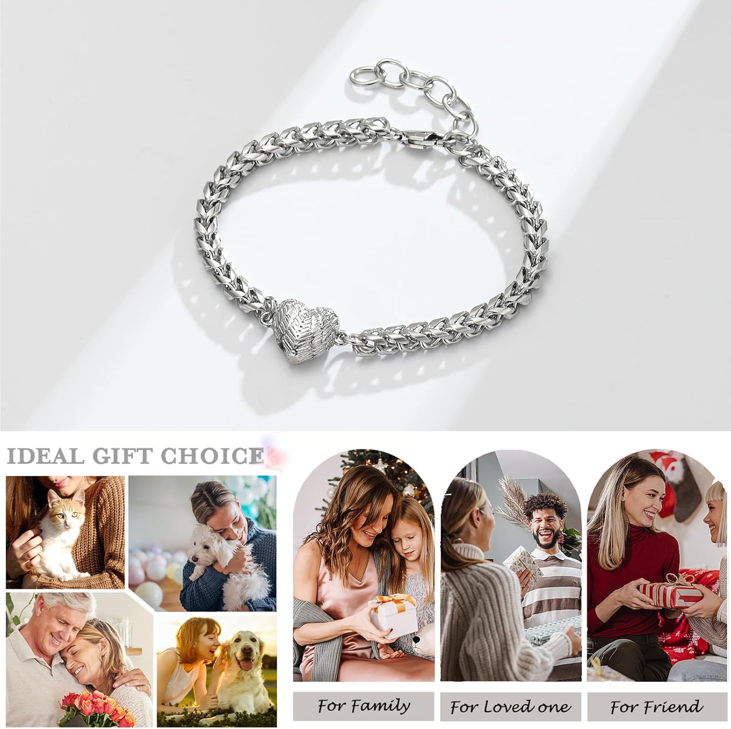 zeqingjw Heart Urn Bracelet for Ashes for Women Stainless Steel Cremation Bangle Jewelry Adjustable Keepsake Memorial Bracelet Loved Ones Ashes Holder Keepsake - Image 3