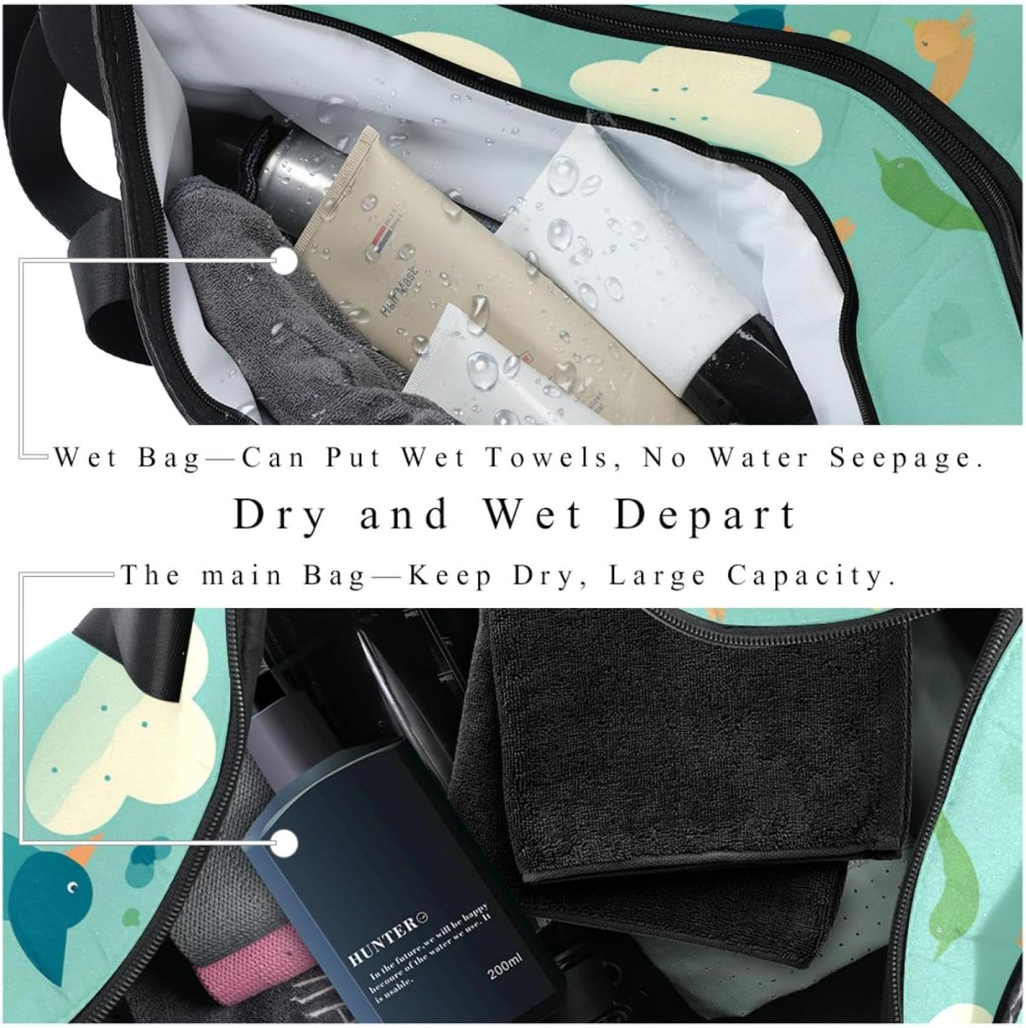 Gym Bags for Men,Travel Duffel Bags for Women,Birds Flying and Clouds,Workout Bag