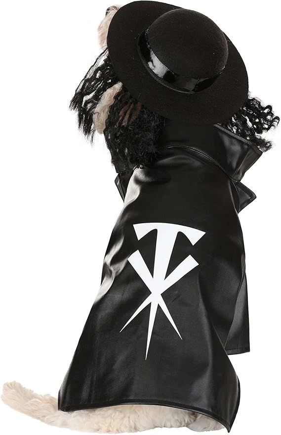 Disfraz de Perro Undertaker con Chaqueta de Cuero Sintético y Sombrero - Talla M miniatura 3