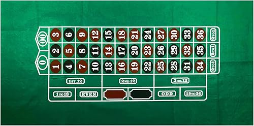 Juego de mesa de ruleta de fieltro – 36 x 72 pulgadas, rectangular, estilo Las Vegas, color verde, para póquer, ideal para juegos de póquer, eventos