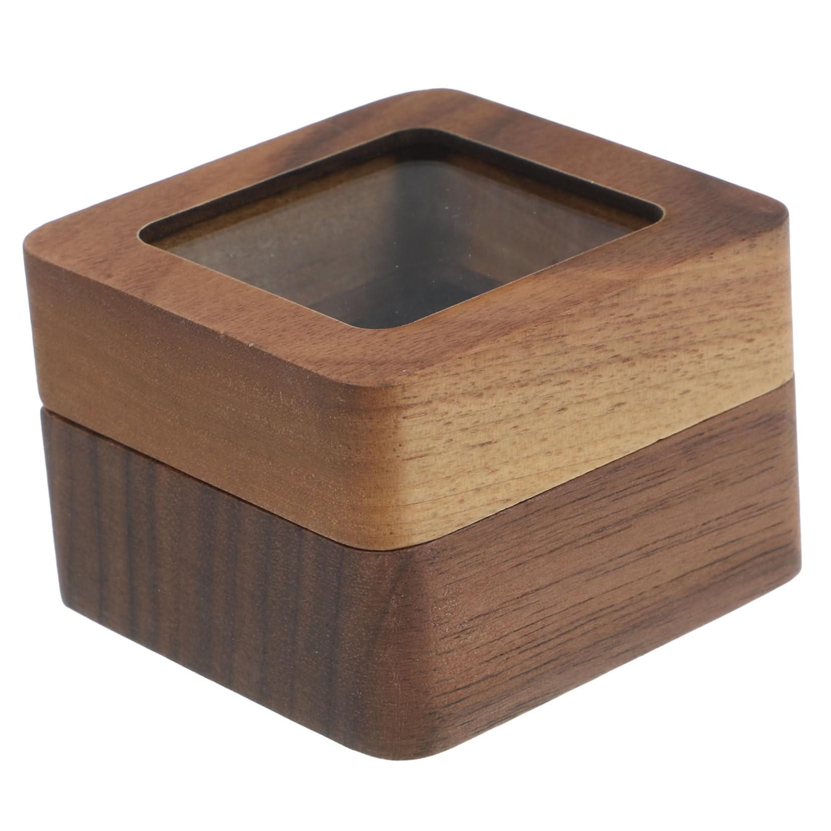 Boîte à anneaux bois double pour propositions romantiques et mariages