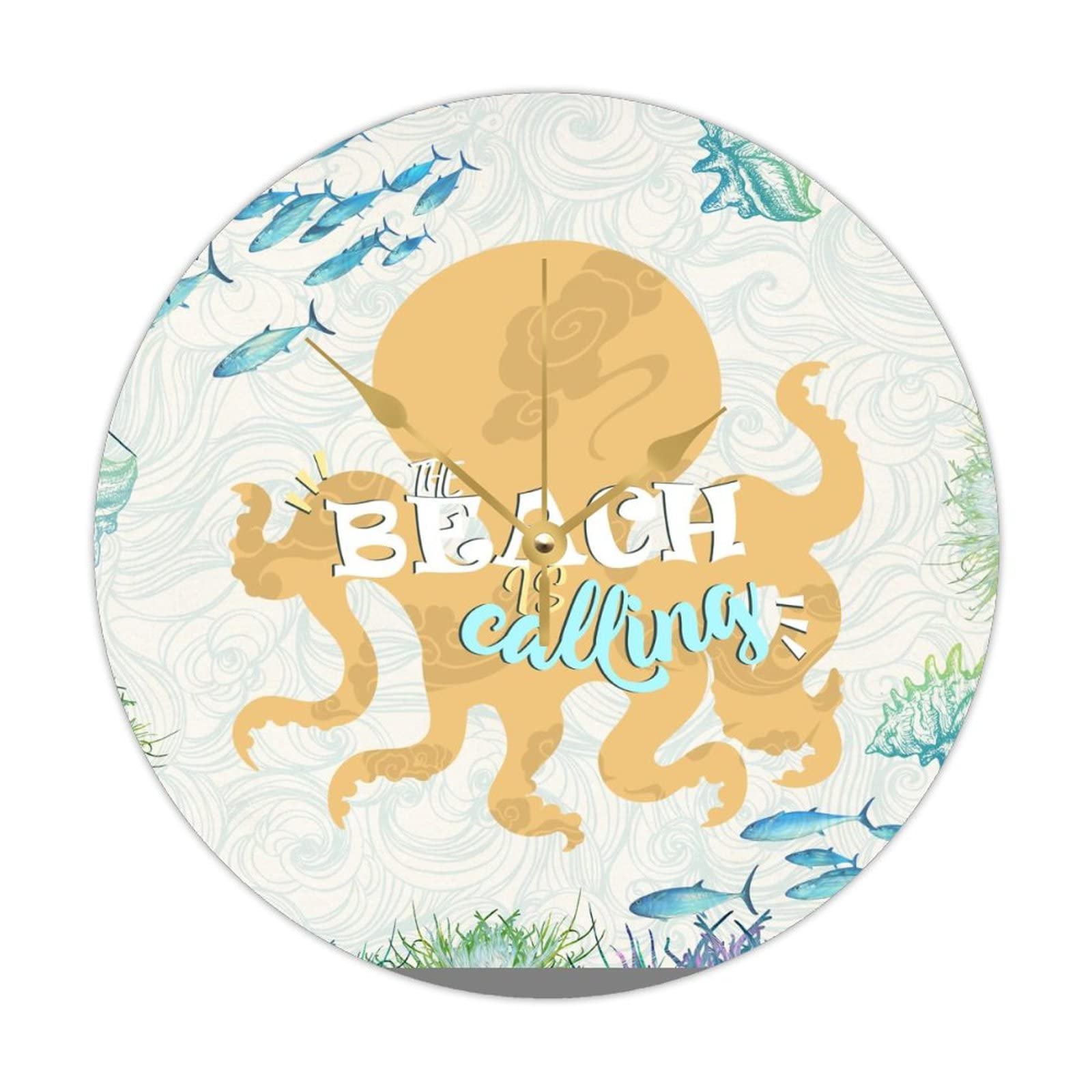 Horloge murale ronde en bois silencieuse pour cuisine et salon cosy