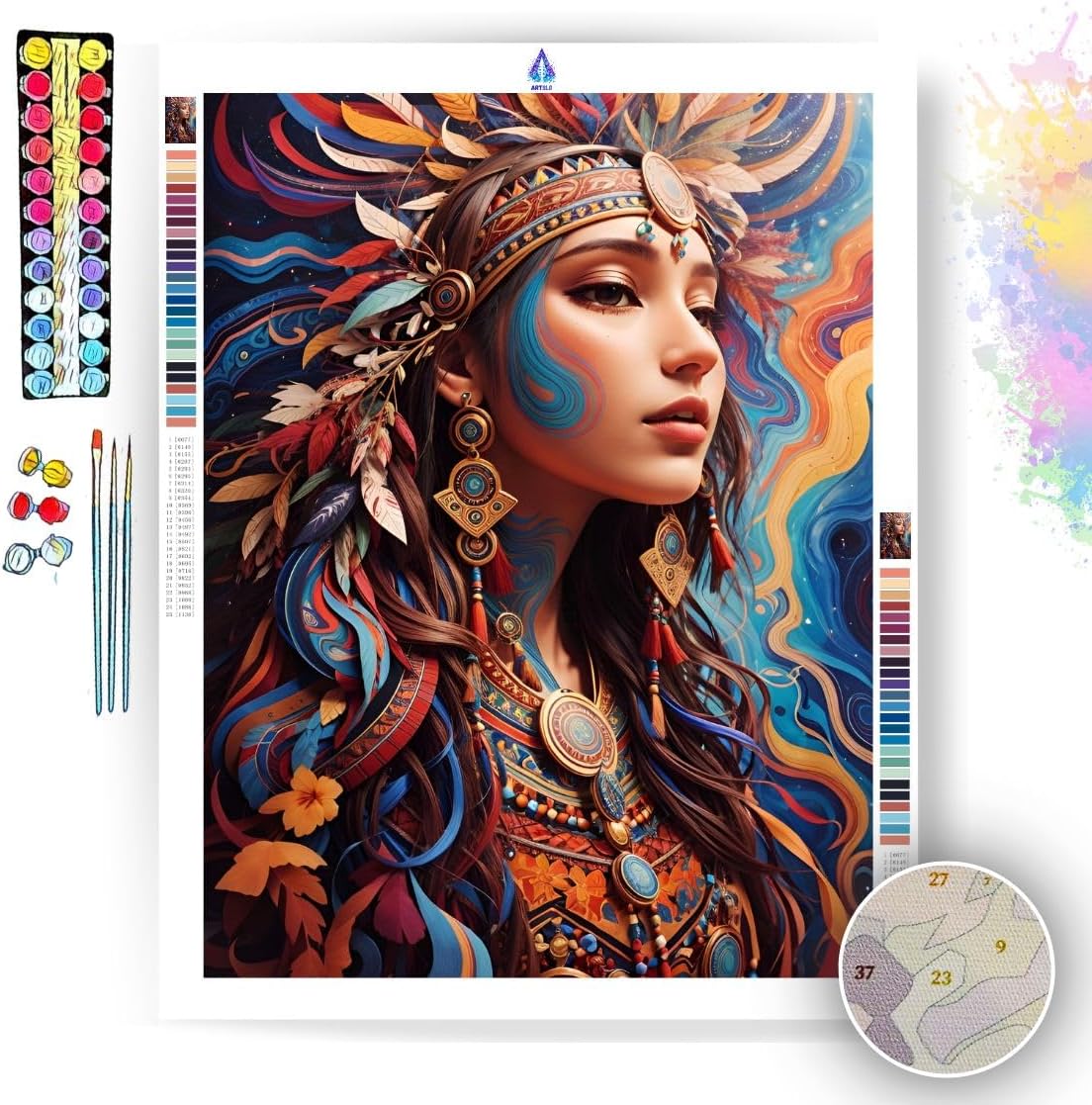Dreamlike Ayahuasca Paint by Numbers Kit Acrylic Paints