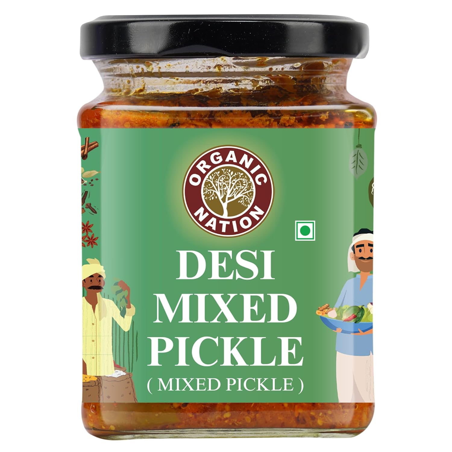 Organic Nation Mixed Pickle – Desi Mixed pickle | Homestyle Indian Pickle | Authentic Traditional Taste | No Preservatives | 250g