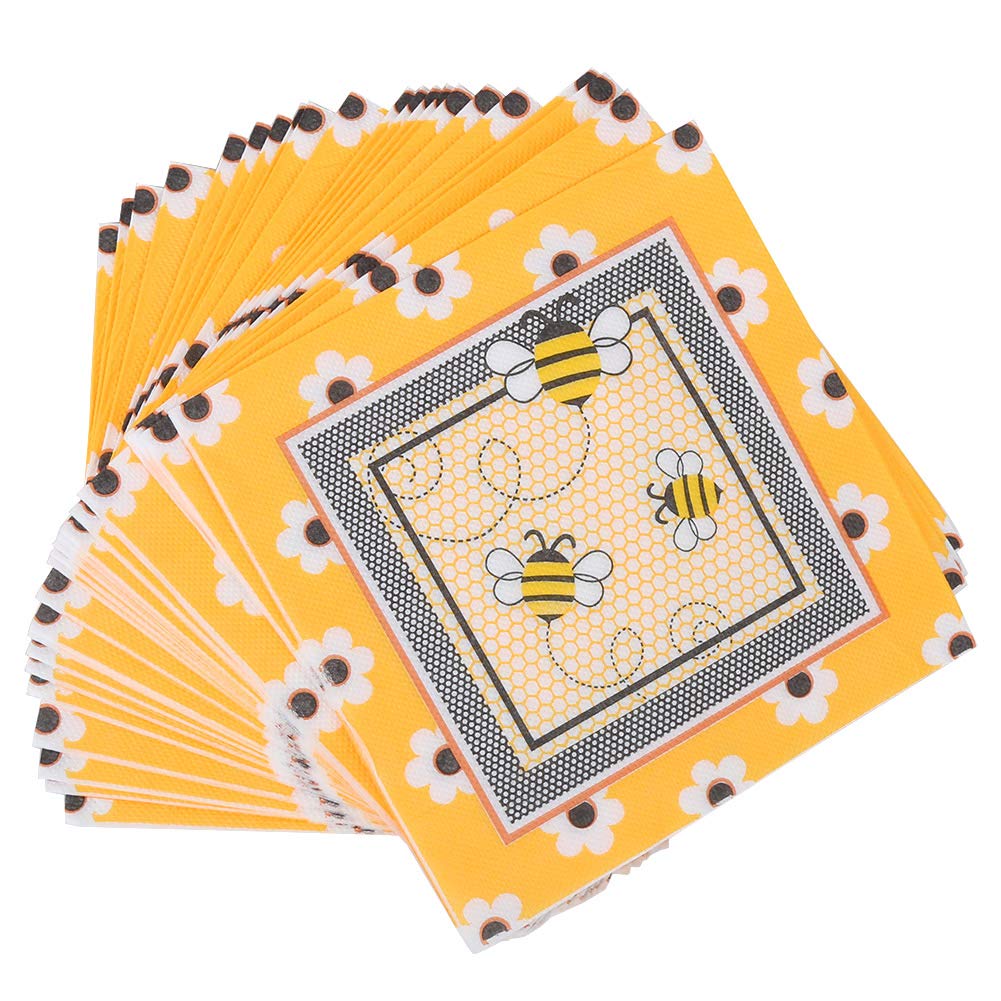 Quality Logs Handicrafts, Napkin, 20PCs Not Irritating The Skin Beautiful for dding Restaurant Hotel Decoration Family(Yellow bee)
