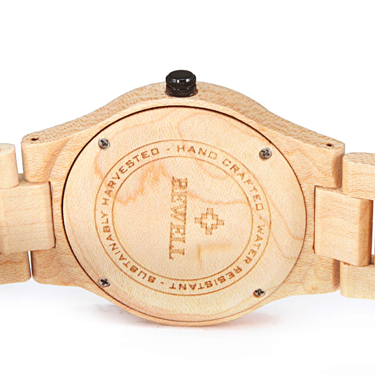 Alienwork Wood Zegarek Mężczyźni Kobiety Naturalne Drewno