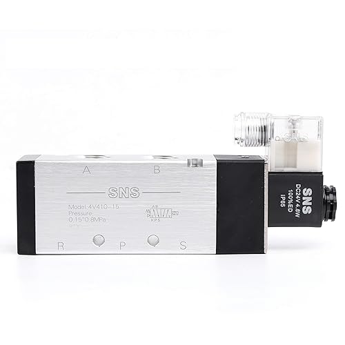 SNS Válvula electromagnética eléctrica 52 puerto 12 NPT entrada sola bobina piloto 4V410-N15DC24V
