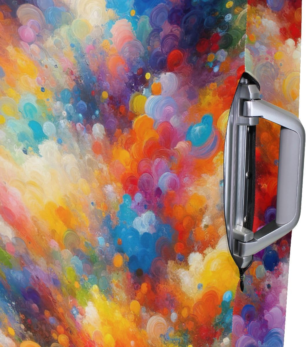 CHIFIGNO Colorful Painting Suit Case Cover Carry on Luggage Protector Cover Fits 18-32 Inch Suitcase Travel Accessories XL Fits 29-32 Inch