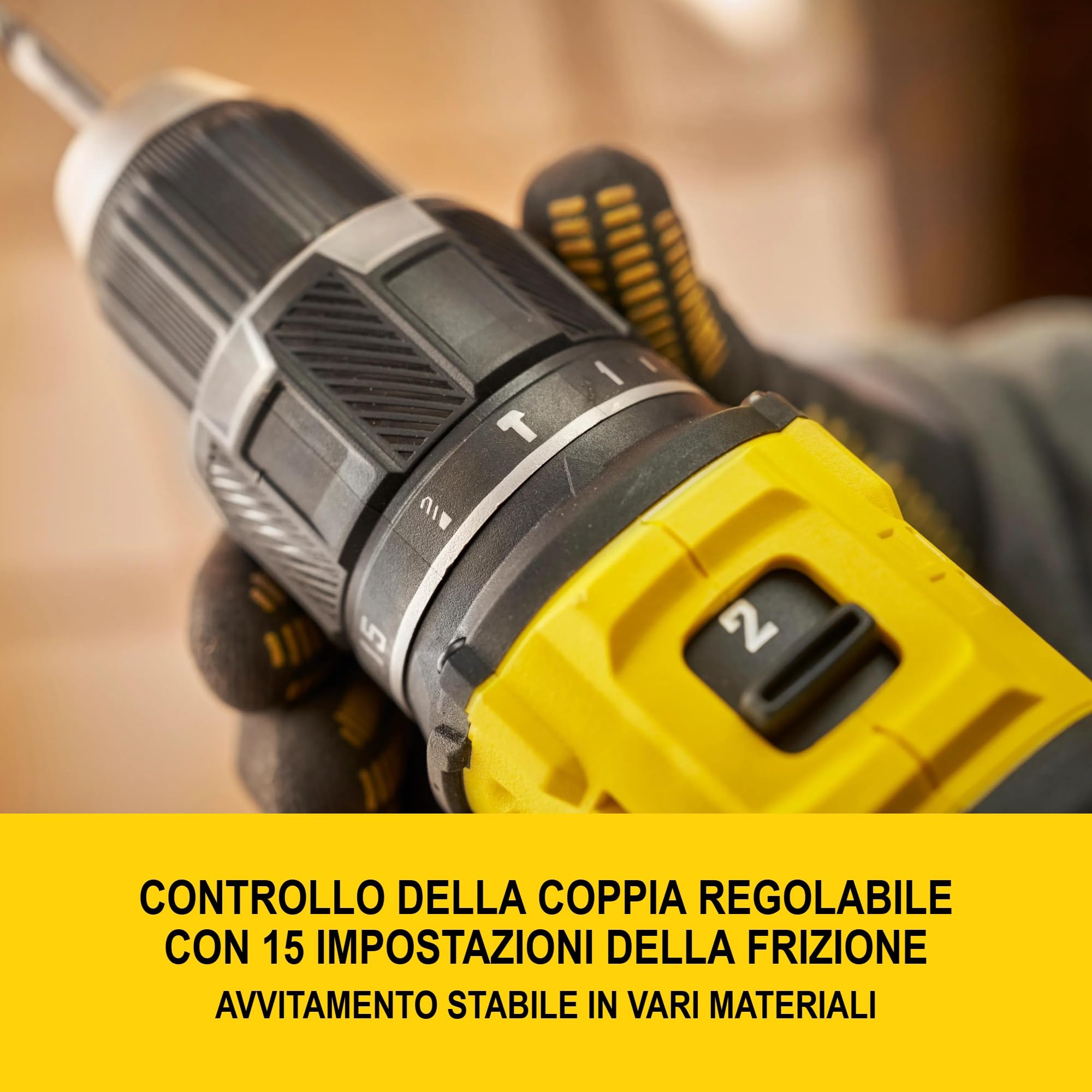 STANLEY V20 Trapano avvitatore a percussione a 2 ingranaggi senza fili, include 2 batterie agli ioni di litio da 2,0 A, caricatore da 1,25 A e valigetta ProStack, 18 V, SFMCD716D2T-QW