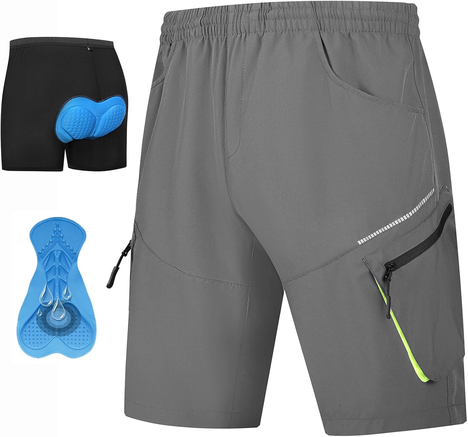 Nomolen Men's Mountain Bike Shorts 3D Padded Lightweight Quick Dry MTB Cycling Bicycle Shorts Loose-Fit : Clothing, Shoes & Jewelry