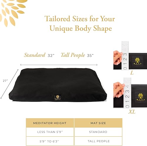 Miniatura 8 de Alfombrilla de meditación orgánica ZabutonAlmohada de piso, opciones de grosor de 3 y 4 pulgadas, evita el dolor de rodillas y piernas