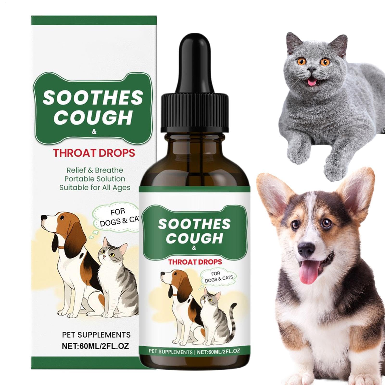 Dog Cough Suppressant,60ml Liquid Support | Body Care Health Supports for Daily Routine Morning Intake Evening Period Home Travel After Meals