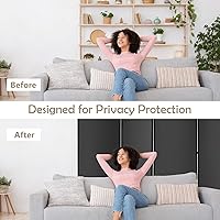 Vista 90 de GOFLAME Divisor de habitación plegable de 6 paneles, pantalla de privacidad enrollable de 6 pies con ruedas bloqueables, pantalla de partición