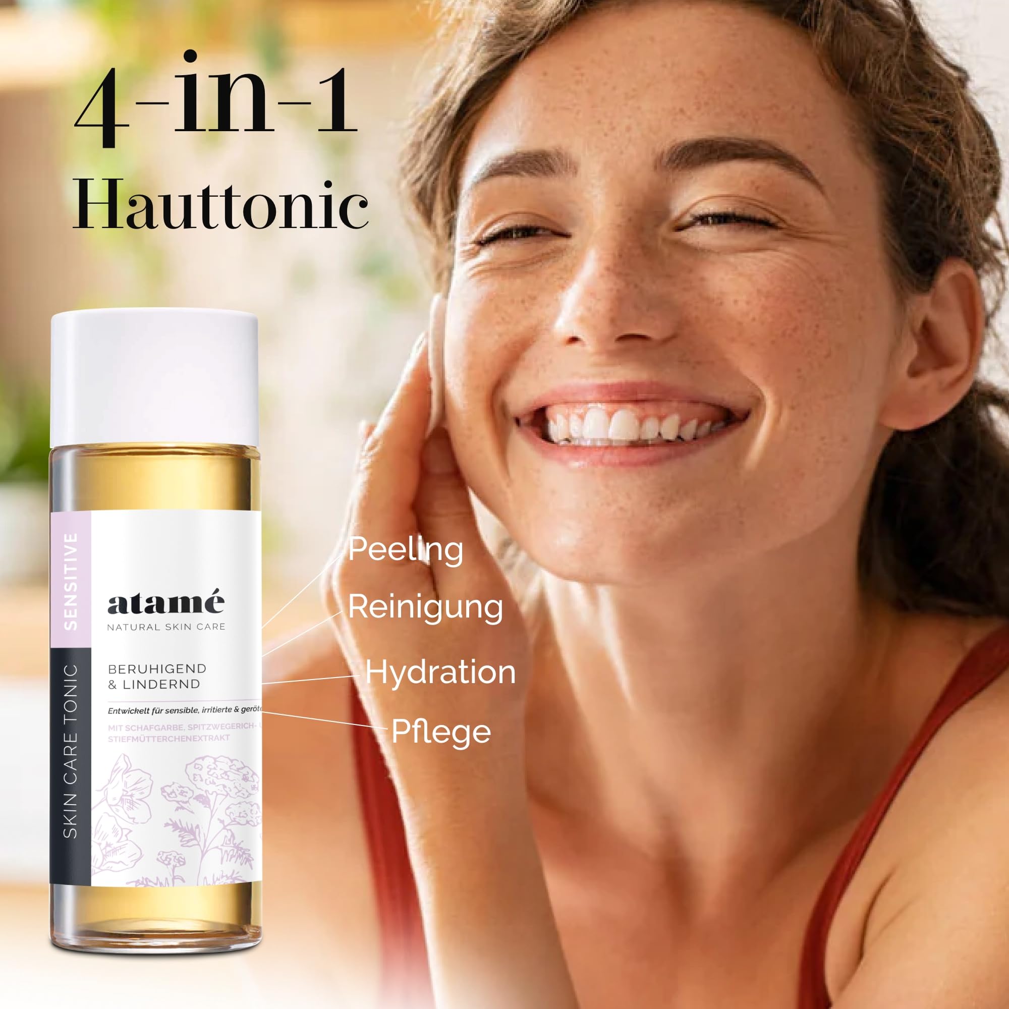 Tonic für sensible Haut – Beruhigendes Gesichtswasser, dermatologisch getestet, parabenfrei & sanft, schützt und pflegt mit natürlichen Inhaltsstoffen, ideal für empfindliche Haut, 250 ml