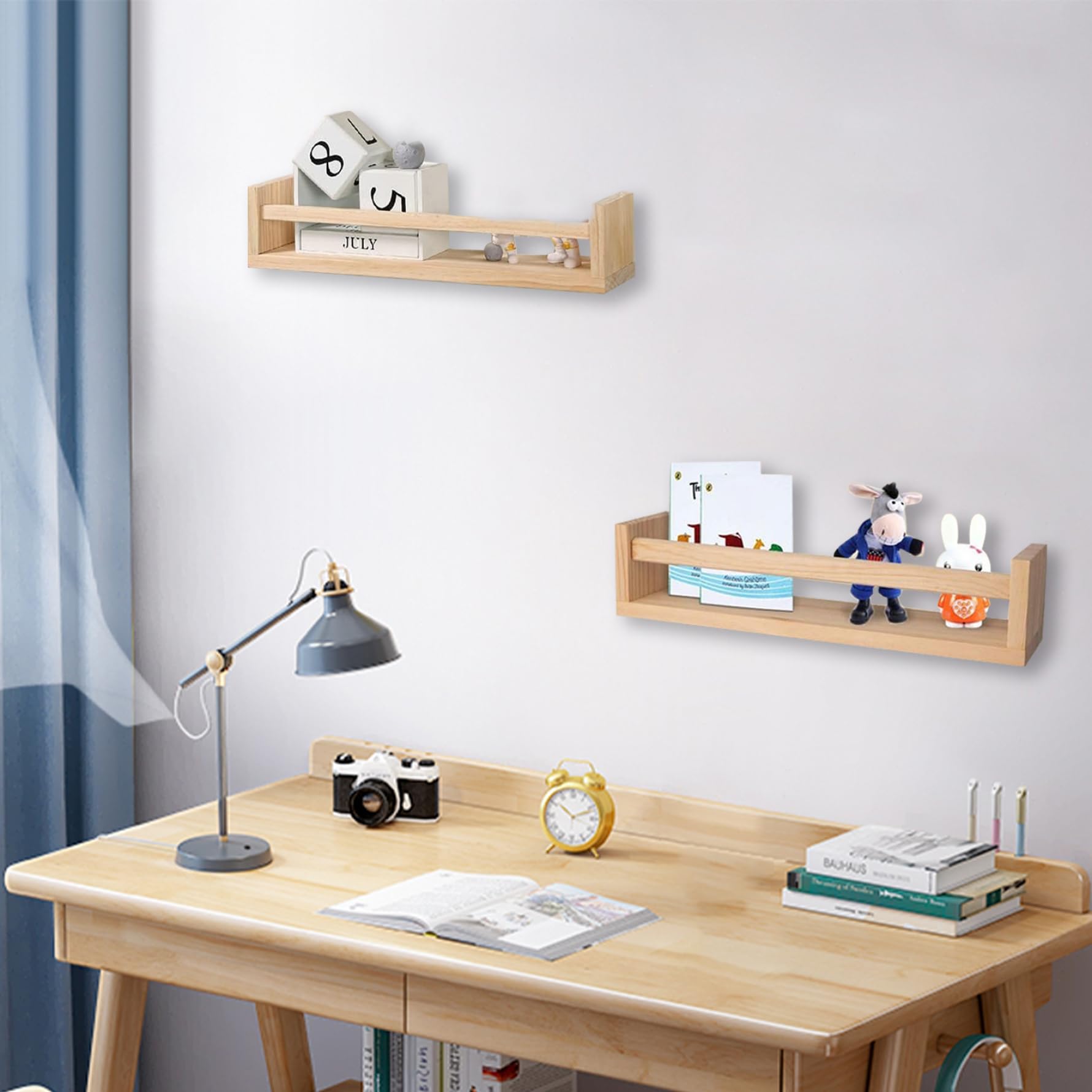 LIIGOU 3 STKS drijvende boekenplanken wandgemonteerde plank 40 cm/16