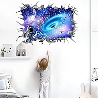 Vista 8 de Calcomanías de pared 3D con cielo azul y nubes blancas, decoración de techo para el hogar, cocina, habitación, sala de estar, despegar y pegar