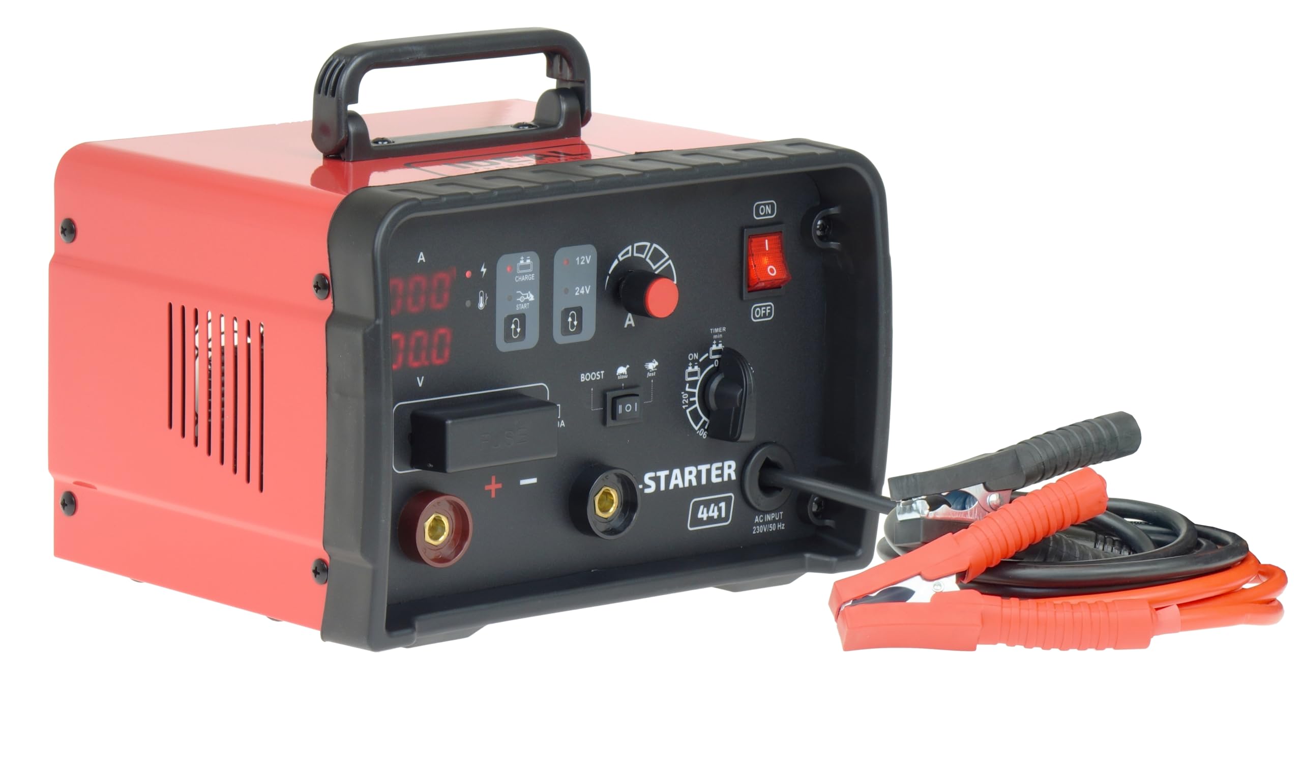 Ideal I-Starter 841 Cargador de batería con arrancador 12/24 V 80 A – Cargador profesional para AGM, gel y baterías húmedas con pantalla digital Bestschweissen.de