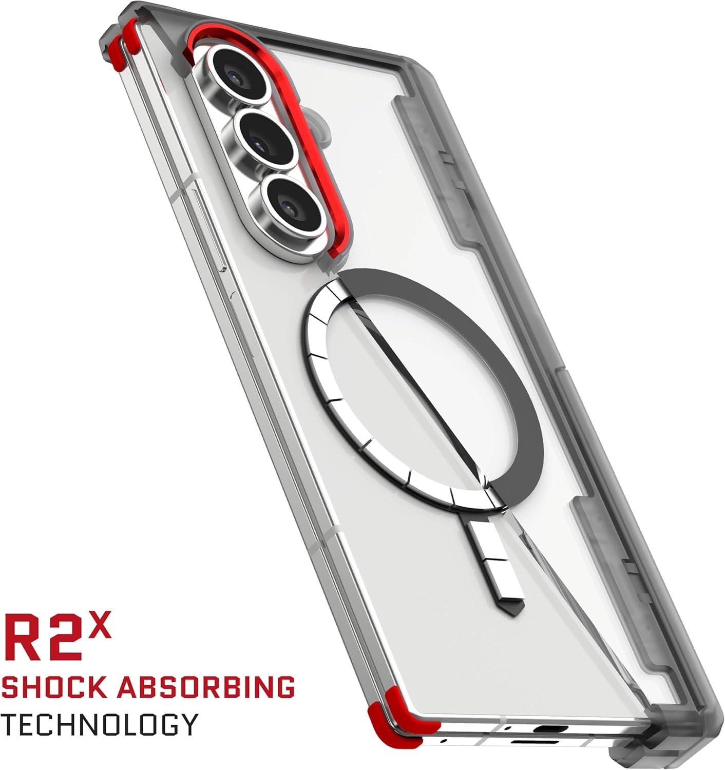 Ghostek Covert Clear Galaxy Z Fold7 Case with Built-in Kickstand, MagSafe and Full Hinge Protection Designed for 2025 Samsung Galaxy Fold 7 (8") (Smoke)