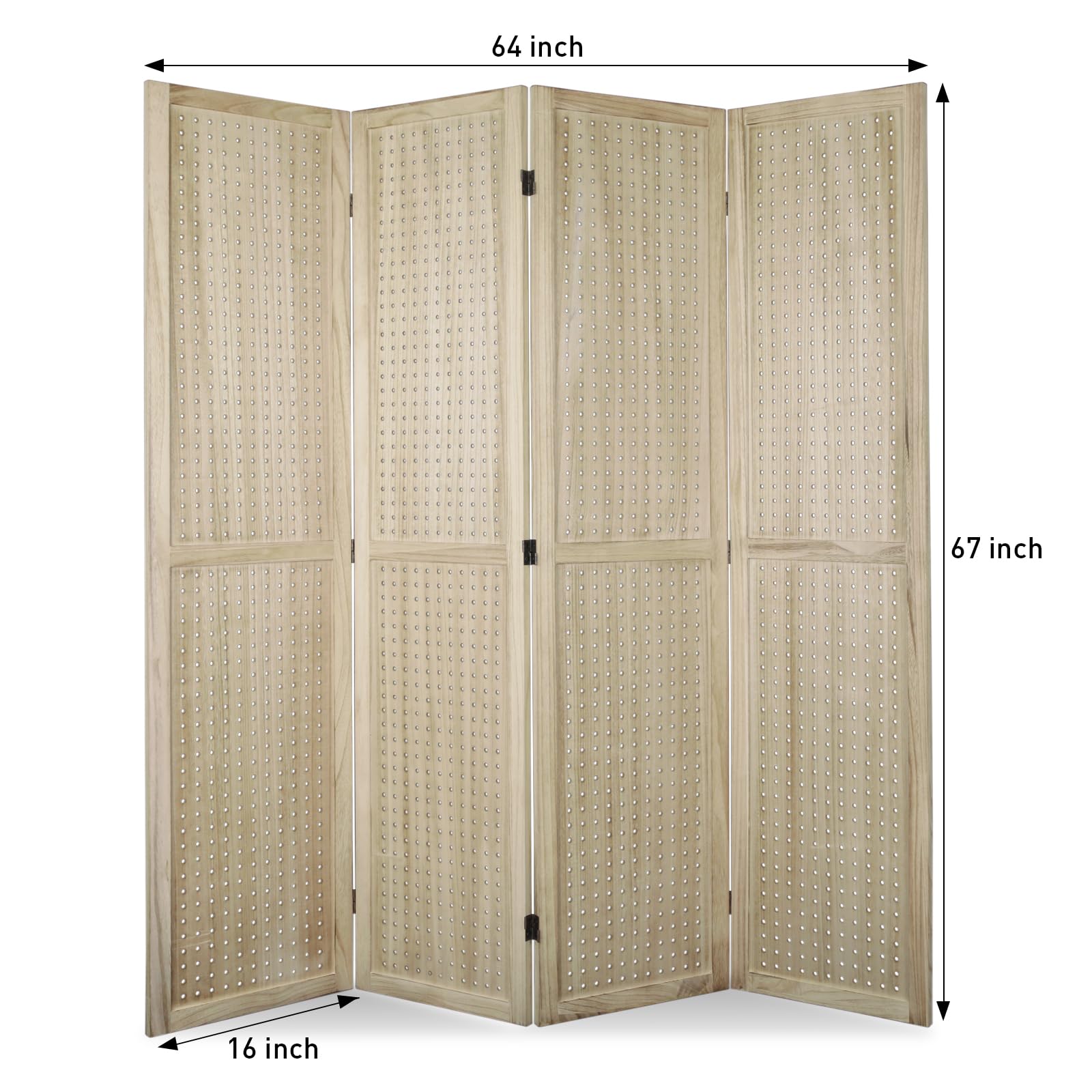Wnutrees Espositore a 4 pannelli, pieghevole in legno da 1,5 m, divisorio per la privacy, portatile, autoportante, per mostre di artigianato, vendita al dettaglio, eventi, organizer da parete, in