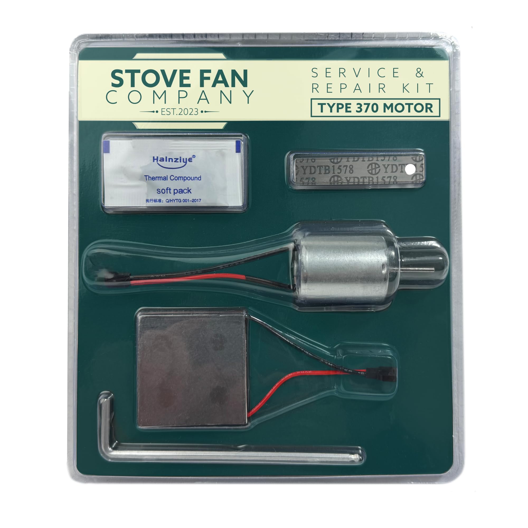 Stove Fan Service Kit – Enhance Efficiency with TEG Module, Thermal Paste & Bi-Metal Strip (Type 370 & 500 Motor) (Type 370)