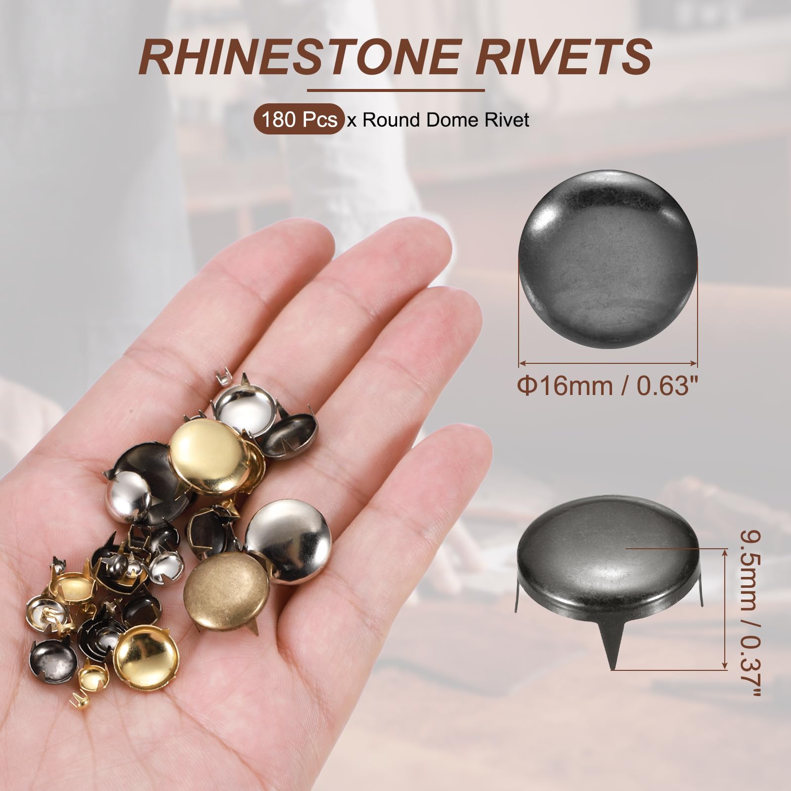 PATIKIL 16mm Round Dome Rivet - Image 2