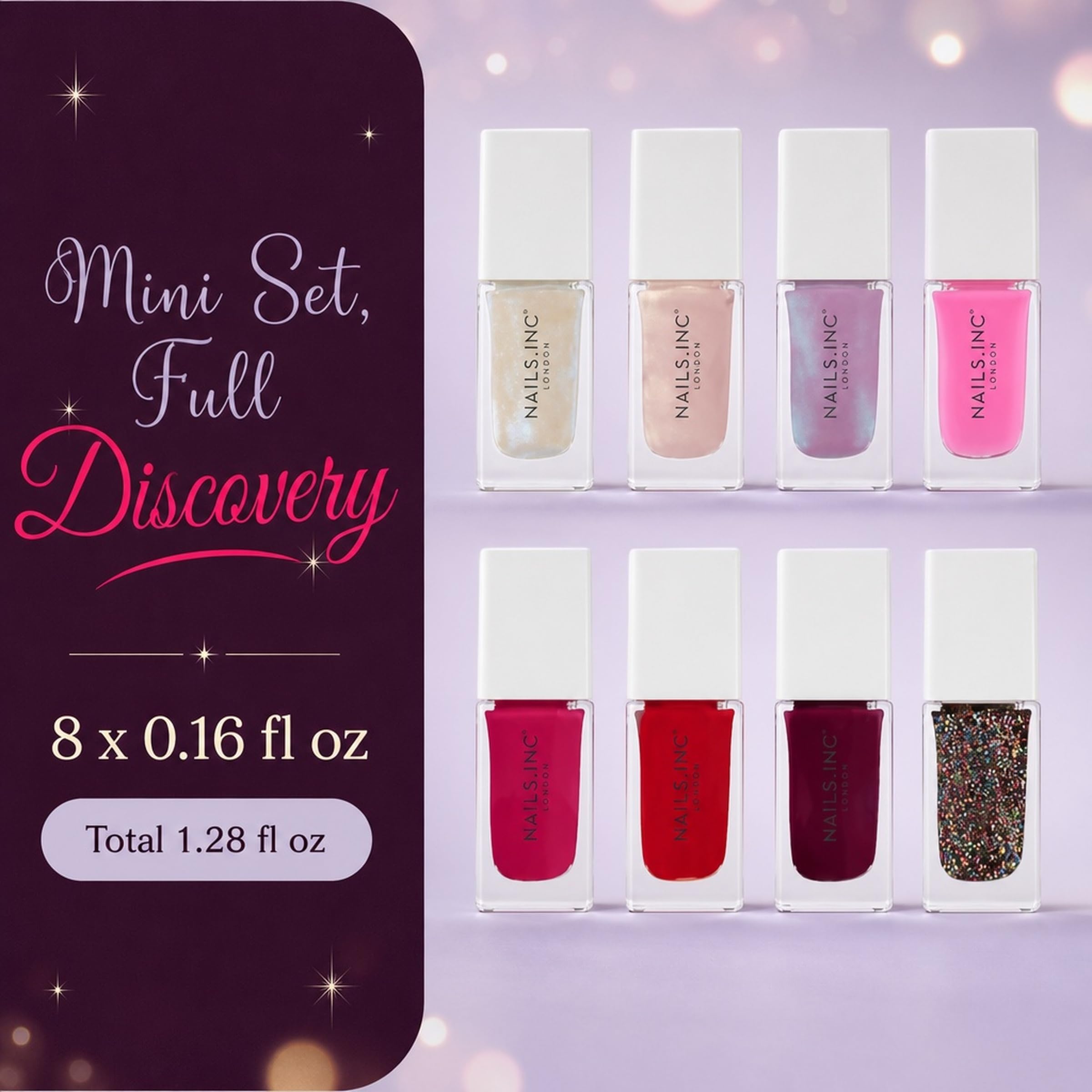 Amazon.com : Nails Inc 8 Days Of Nails Polish Set, Mini Glossy
