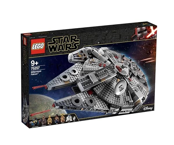 Juego de construcción Lego 75257 Star Wars Millennium Falcon Starship, con Finn, Chewbacca, Lando Calrissian, Boolio, C-3PO, R2-D2 y D-O, colección The Rise of Skywalker