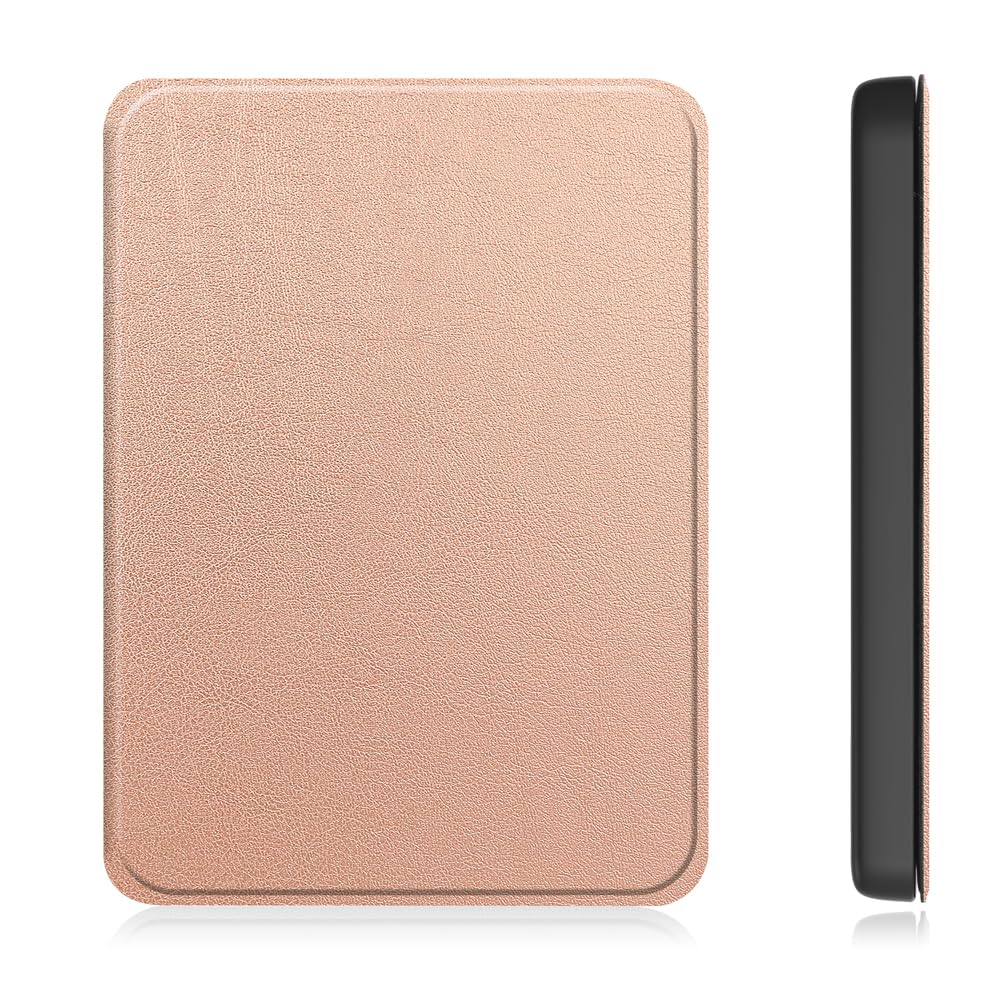 Kepuch Hülle Für Kindle Paperwhite 12th (2024) & Signature Edition – PU-Leder Case Mit Wake/Sleep In Rose Gold