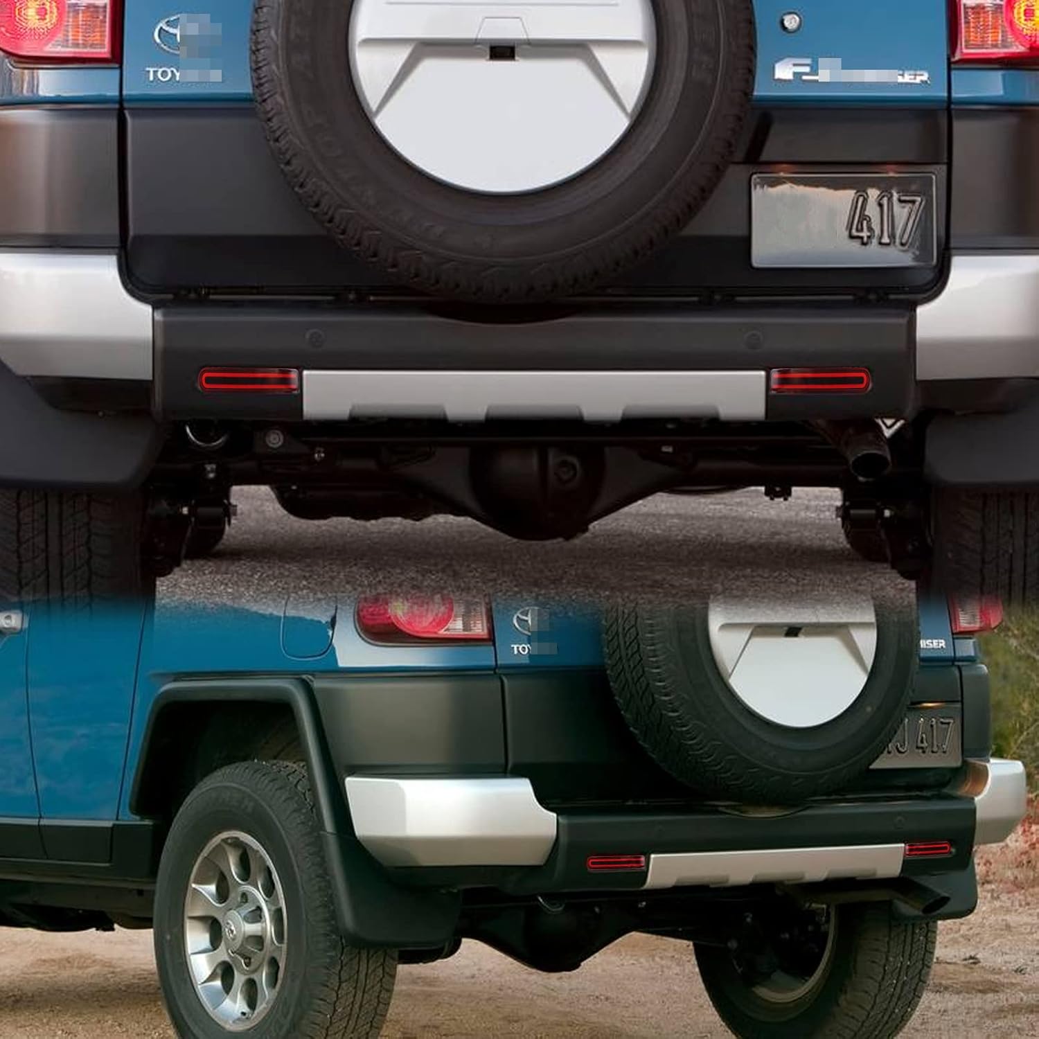 DRL Red Lens LED Rear Fog Daytime Running Lamp Dynamic Sequential LED Turn Signal Light Function Compatible with Toyota FJ Cruiser 2007-2022 Accessories