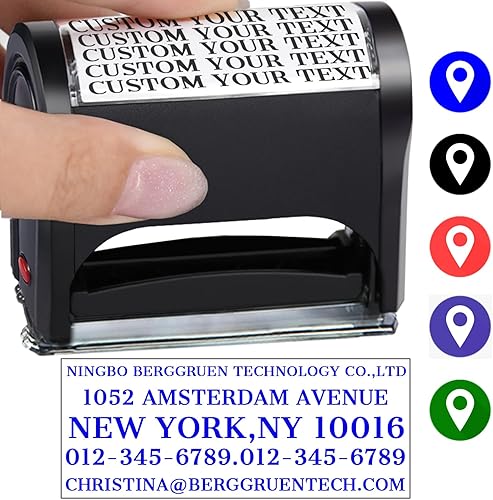 Sello de dirección personalizado, autoentintado, sellos de goma con dirección de retorno, sello de negocios autoentintado, hasta 5 líneas, sello de disponible en Yaxa Peru