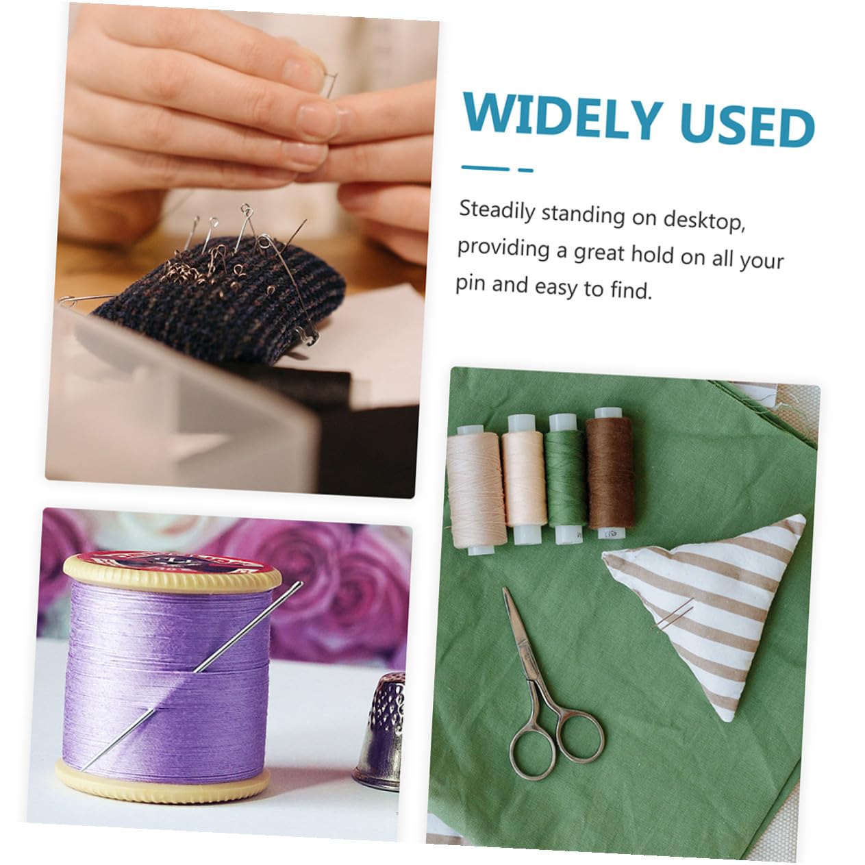 WOONEKY Porta Aghi Magnetico e Ciotola Magnetica per Cucito 2 Pezzi (Blu e Giallo) per Amanti del Quilting e Cucito Casa, Custode Spilli Facile da Trasportare e Raccolta Spilli Ordinata