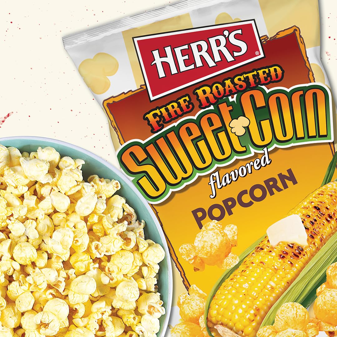 Herr’s Popcorn, Fire Roasted Sweet Corn Flavor, 4 Ounce (Pack of 5 Bags) – Popcorn with Sweet and Smoky Corn Flavor – Perfect for sharing with friends