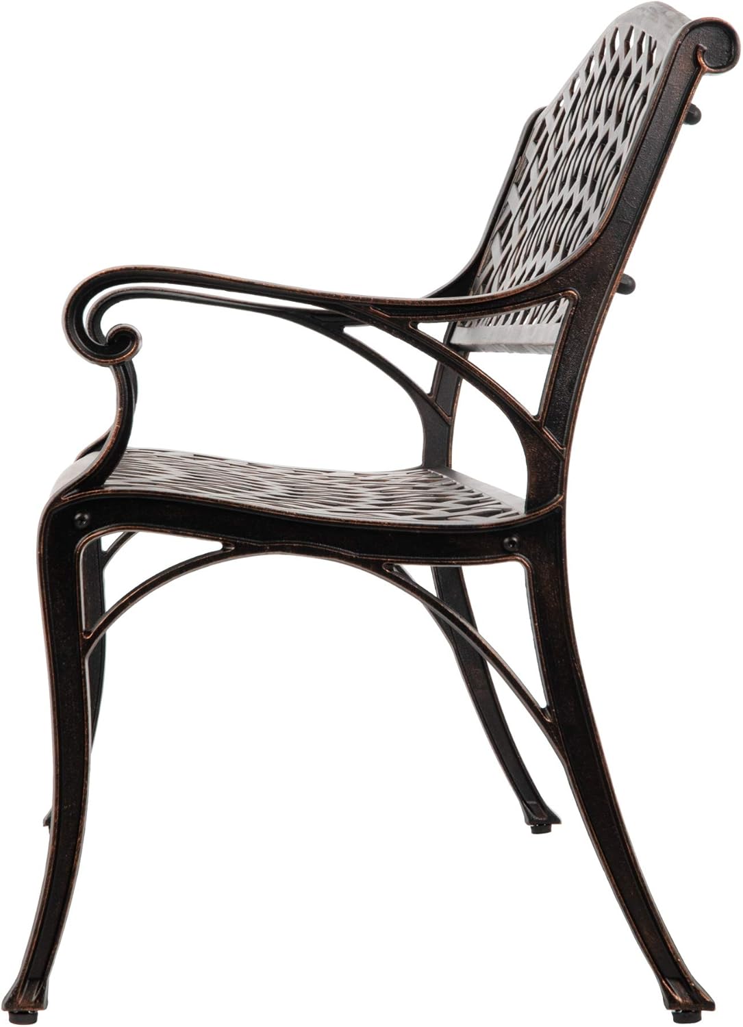 Balkene Home Antique Bronze Cast Aluminum Patio Bench