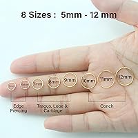 Vista 4 de Small Thin Hoop Earrings for Women,Tiny Huggie Hoop Rings for Cartilage,Helix,Targus,Conch,Nose,22g/24g/20g,14K Gold Filled/Sterling Silver/Rose