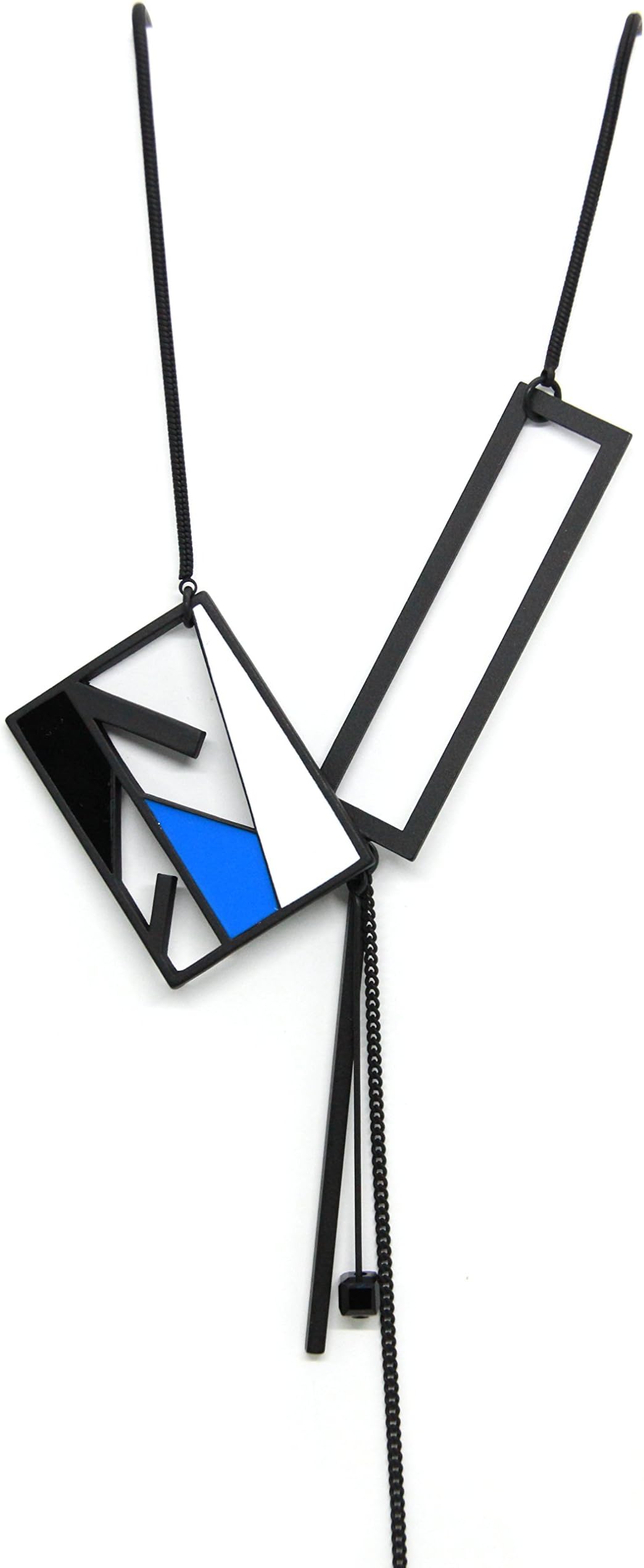 Cocolang Nuance by Korea Rolo Cable Chain Linking Drop Necklace Long Rectangle Size 18.7"