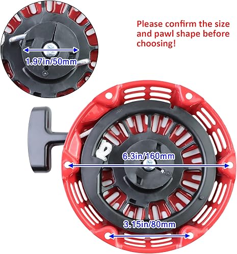 Miniatura 9 de Conjunto de arranque GX160 compatible con Honda GX120 GX200 5.5HP 6.5HP Piezas de repuesto del motor 28400-Z4M-306ZB 27400-Z1T-702 Arrancador de