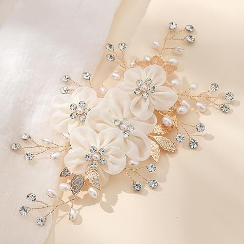 Miniatura 4 de Pinzas para el pelo de boda nupcial, horquillas de cristal con diamantes de imitación, piezas de pelo de flores de cristal, accesorios para el