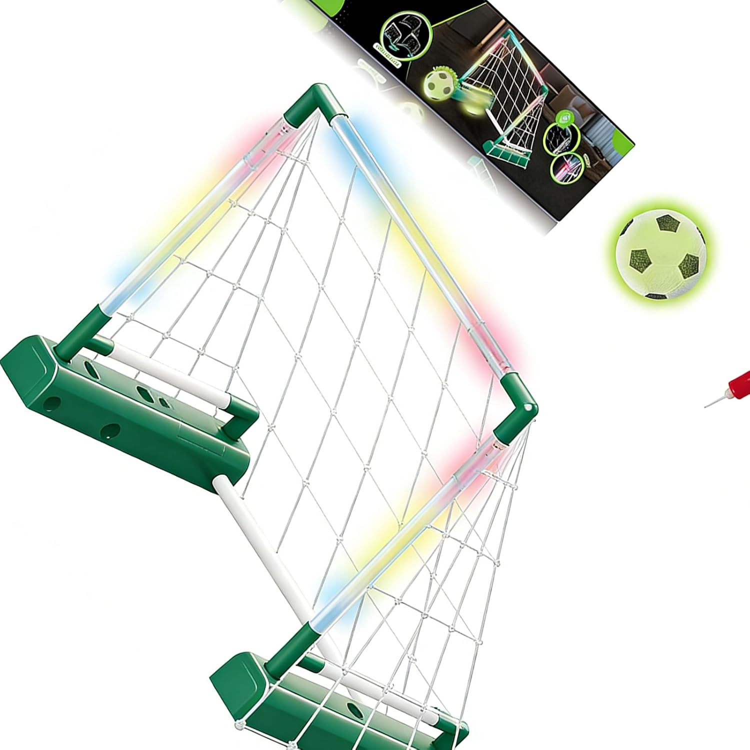 LED Light Up Soccer Goal Set for Featuring Portable Design and Strong Build Ideal for Outdoor Activities Permanent Soccer Goal