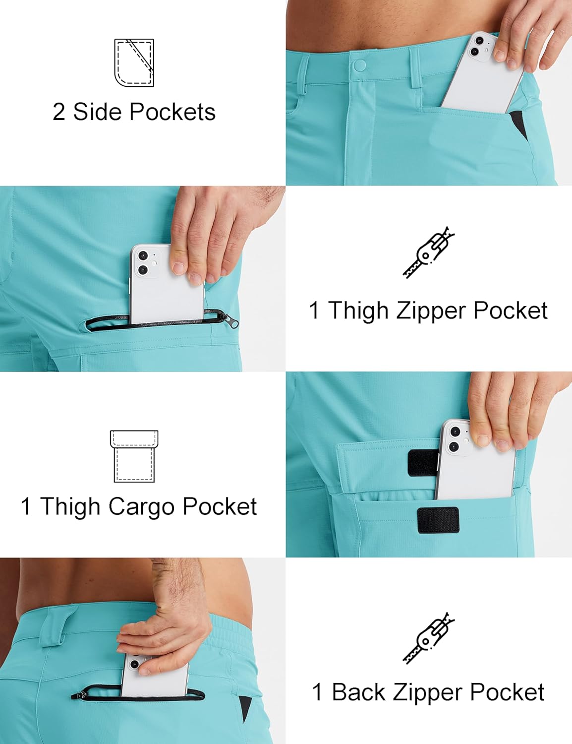 MAGCOMSEN Men's Hiking Cargo Shorts 9" Quick Dry Lightweight Summer Casual Shorts for Men Work Golf Outdoor 5 Pockets - Image 5