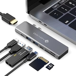 NOVOO Mac Adapter 7 in 2 USB C Hub Adapter with 100W PD, USB 3.0, SD/TF Card Reader, USB C HDMI Adapter for Macbook Air/Pro M1 M2